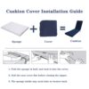 Outdoor Lounge Chairs (Set of 2), Cushion Replacement Patio Funiture Seat Cushion Chaise Lounge Cushion - Navy Blue - Image 12