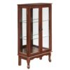 Curio Cabinet Lighted Curio Diapaly Cabinet With Adjustable Shelves And Mirrored Back Panel, Tempered Glass Doors (3 Tier), (E26 Light Bulb Not Included) - Walnut - Image 14