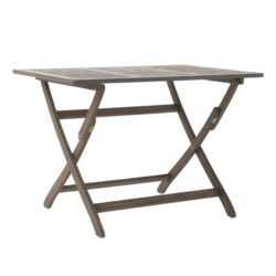 Blissique - Outdoor Foldable Wood Dining Table With Slat Design - Gray
