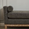 Elegant Upholstered Bench, Daybed, Ottman With Wood Legs & 2 Bolster Pillows For Bedroom, Living Room, Entryway - Gray - Image 10