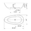 66.9" x 34" x 21.7" Freestanding Solid Surface Soaking Bathtub For Bathroom - Matte White - Image 10