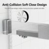 Frameless Double Sliding Soft-Close Shower Door, 3 / 8"Thick SGCC Tempered Glass Door - Brushed Nickel - Image 4