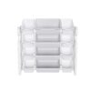 Multi Functional Kids Toy Storage Organizer Cabinet With Hdpe Shelf And 12 Bins - Gray White - Image 10