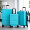 3 Piece Luggage Sets Lightweight Suitcase With Two Hooks, Spinner Wheels, Tsa Lock, (20/24/28) - Turquoise - Image 2
