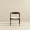 Dakota - Velvet Dining Chair (Set of 2) - Cream White / Dark Brown - Image 3