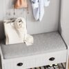 Modern 3 In 1 Hallway Hall Tree With Storage Drawers, Coat Rack, Shoe Rack Bench, And Cushion - Gray - Image 7