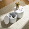 Premium Nested Table Set 2 Pieces, Coffee Table Set For Living Room - White - Image 2