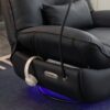 270 Swivel Glider Recliner Chair, Power Recliner Rocking Chair, USB Port Charge For Nursery Chair With Atmosphere Lamp For Living Room Bedroom Apartment - Black - Image 19