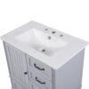 30" Bathroom Vanity With Sink, Bathroom Cabinet With A Door, 3 Drawers Legs, Adiustable Foot Pads - Gray - Image 20