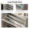 Shoe Cabinet With 2 Flip Drawers, Fluted Shoe Storage Cabinet For Entryway, Free Standing Shoe Storage Organizer With Wave Doors For Heels, Boots, Slippers In Hallway, Living Room - Gray - Image 7
