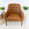 Joshua - Tufted Lounge Chair - Natural / Tan - Image 3