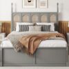 Queen Size Platform Bed With With 2 Big Drawers Twin Size Trundle - Gray - Image 10