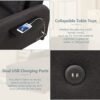 3 In 1 Pull Out Sofa Sleeper With Wing Table And USB Charge - Black - Image 8