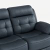 Genuine Leather Non-Power Reclining Sofa With Drop Down Table, Stainless Steel Cupholders And Magazine Bag - Blue - Image 12