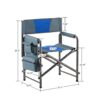 Padded Folding Outdoor Chair With Storage Pockets, Lightweight Oversized Directors Chair For Indoor, Outdoor Camping, Picnics And Fishing - Blue / Gray - Image 3