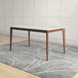 Lindsey - White Top Dining Table - Brown / White