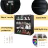 4 Layers Shoe Cabinet With Glass Door And Glass Layer Shoes Display Cabinet With LED Light Bluetooth Control - Black - Image 10