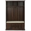Hall Tree With 3 Hooks, Coat Hanger, Entryway Bench, Storage Bench, 3 In 1 Design, For Entrance, Hallway Tiger - Brown - Image 5