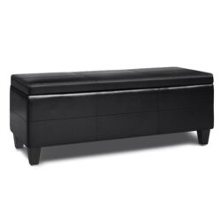 Afton - Storage Ottoman Bench - Midnight Black