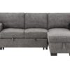 Estelle - Reversible Sleeper Sectional With Storage Chaise Drop-Down Table 2 Cup Holders And 2 USB Ports - Dark Gray - Image 2