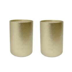 Side Table With Cylindrical Shape And Convenient Table Lip (Set of 2) - Gold