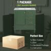 Bathroom Vanity, Modern Bathroom Cabinet With Sink Combo Set, Bathroom Storage Cabinet With A Soft Closing Door And 3 Drawers, Solid Wood Frame - Green - Image 9