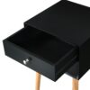 Side Table With 2 Drawer, Mid-Century Modern Storage Cabinet For Bedroom - Black - Image 8