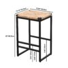 25" Height Backless Water Hyacinth Woven Bar Stools With Footrest (Set of 2) - Natural - Image 3
