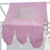 Twin Size Charming House Shaped Loft Bed With Tent And Slide - White / Pink - Image 3