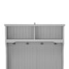 Modern 3 In 1 Hallway Hall Tree With Storage Drawers, Coat Rack, Shoe Rack Bench, And Cushion - Gray - Image 17