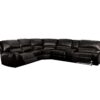 Saul - Leather Aire Power Recliner Sectional Sofa With USB Port Cupholder Console - Black - Image 3