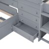 Twin Loft And Platform Bed With 7 Drawers And Full Guardrails, Modern L Shaped Space Saving - Gray - Image 7