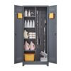 Metal Storage Cabinets, Cleaning Tool Cabinet With Locking Door, Tall Broom Tool Organizer, Large Storage Cabinet For Kitchen - Gray - Image 17
