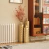 Floor Metal Vases Decorated White Metal Vases (Set of 3) Gorgeous Home Decoration Large Glazed Metal Vases - Golden - Image 22
