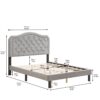 Queen Platform Upholstered Bed Button Tufted With Curve Design, Strong Wood Slat Support - Gray - Image 13