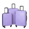 3 Piece Luggage Sets Lightweight Suitcase With Two Hooks, Spinner Wheels, Tsa Lock, (20/24/28) - Light Purple - Image 5
