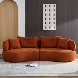 Modern Modular Sofa With Durable Fabric And Solid Wood Frame For 4 People - Orange