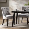 Quenching - Dining Chair With Sloped Arms And Diamond Tufting (Set of 2) - Light Gray - Image 7