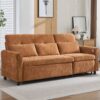 2 In 1 Sofa 3 Seater Sofa With Sofa Bed And Reversible Recliner - Orange - Image 7