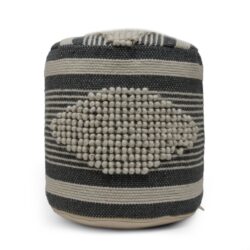 Diamond - Handcrafted Fabric Cylindrical Pouf - Dawn Gray