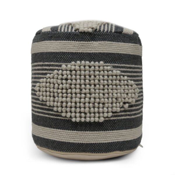 Diamond - Handcrafted Fabric Cylindrical Pouf - Dawn Gray