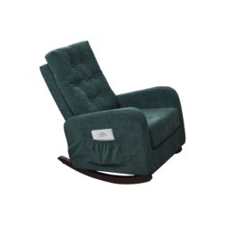 Accent Chair TV Chair Lazy Recliner Comfortable Fabric Leisure Sofa, Modern High Back Armchair - Deep Green