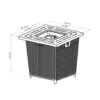 28" Wicker Square Fire Pit Table - Black Brown - Image 3