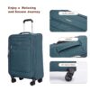 3 Piece Set (18/Travelbag/Toiletry Bag), Softshell Suitcase Spinner Wheels Terylene Polyester Luggage Sets Carry On Suitcase Luggage Lightweight Durable Suitcase - Dark Green - Image 9