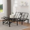 Adjustable Bed Base Frame With Head And Foot Incline, Quiet Motor, Queen Size Steel, Dual USB A, C Ports - Black - Image 2