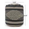 Diamond - Handcrafted Fabric Cylindrical Pouf - Dawn Gray - Image 3