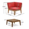 Grenada - Corner And Coffee Table - Red - Image 4