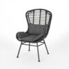 Calypso - Outdoor Chair With Water Resistance Cushion And Iron Frame - Gray - Image 6