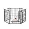53.94" 6 Panels Heavy Duty Metal Playpen With Door, Dog Fence Pet Exercise Pen For Outdoor, Indoor - Black - Image 4