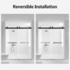 Frameless Double Sliding Soft-Close Shower Door In Matte, 3 / 8" (10Mm) Thick SGCC Tempered Glass Door - Black - Image 9